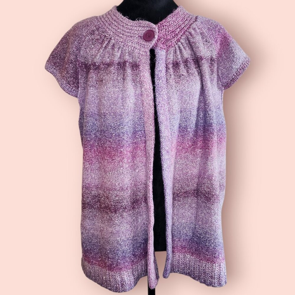 Westbound Woman Purple Ombre Knit Cardigan sweater size 1X whimsigoth fairycore